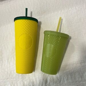 Starbucks tumblers Hawaii edition 24 fl oz 2020, green lemon grass 16fl oz 2022